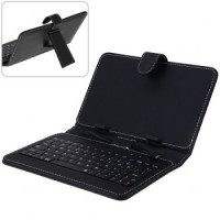 PU del cuero del soporte Material de la caja con Micro USB Keyboard Interface de 10 pulgadas PC Tablet (Negro)